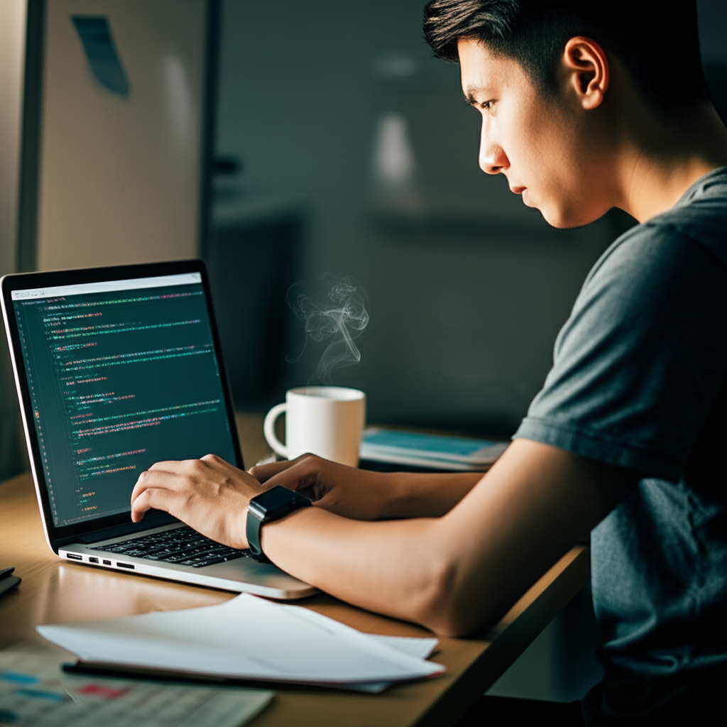 Programmer with Laptop